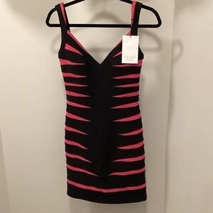 Musani Couture Black and Pink Mini Dress